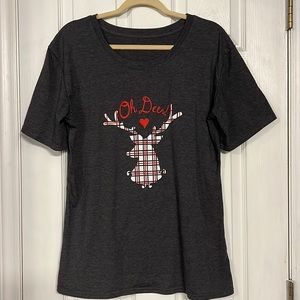 “OH DEER” Holiday Tshirt- Size XL
